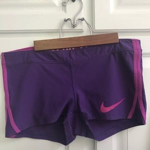 Nike dri-fit purple spandex shorts